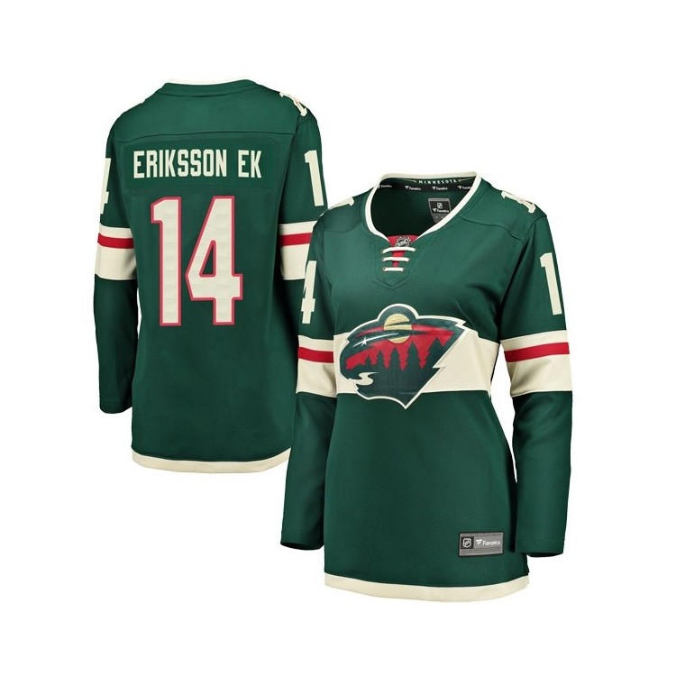 Women's Joel Eriksson Ek NHL Hockey Jersey - Minnesota Wild Fanatics Breakaway (Green)