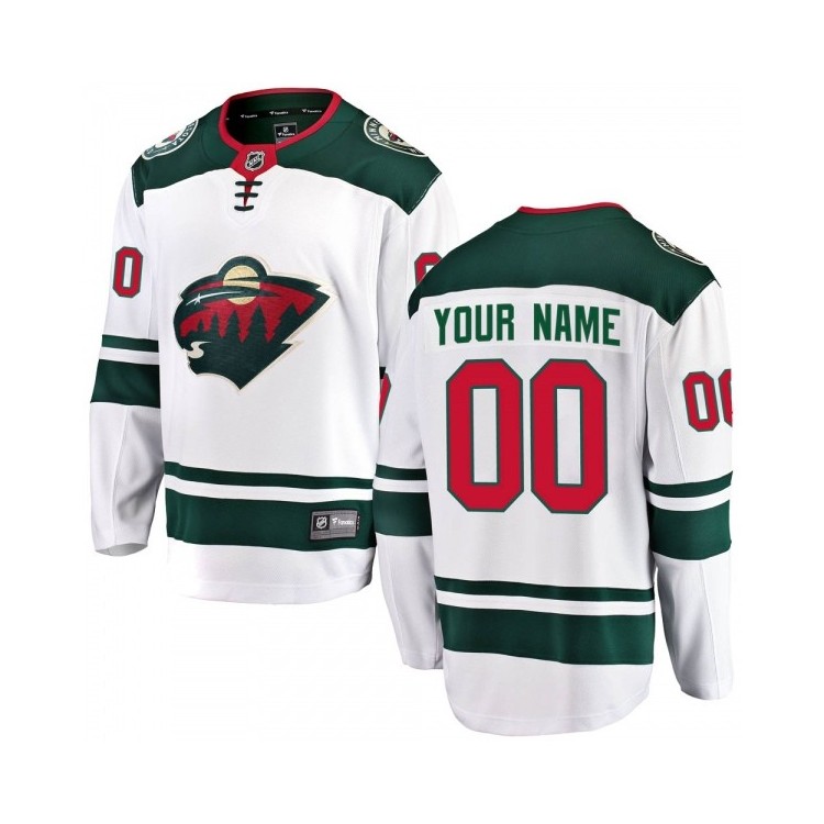 Youth Custom Away Hockey Jersey - Minnesota Wild Fanatics Breakaway NHL (White)