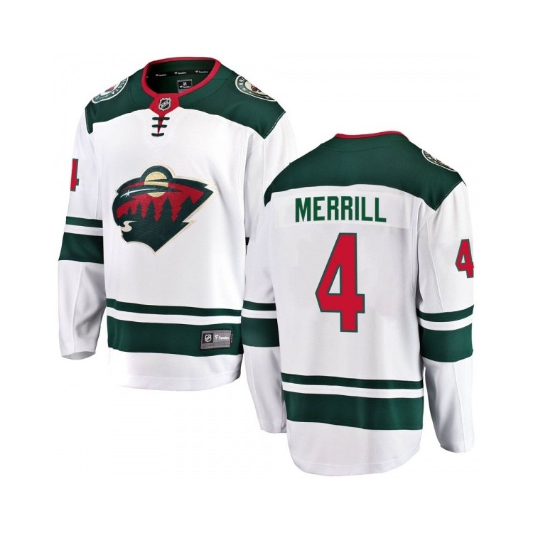 Men's Jon Merrill Away Pro Hockey Jersey - Minnesota Wild Fanatics Breakaway (White)