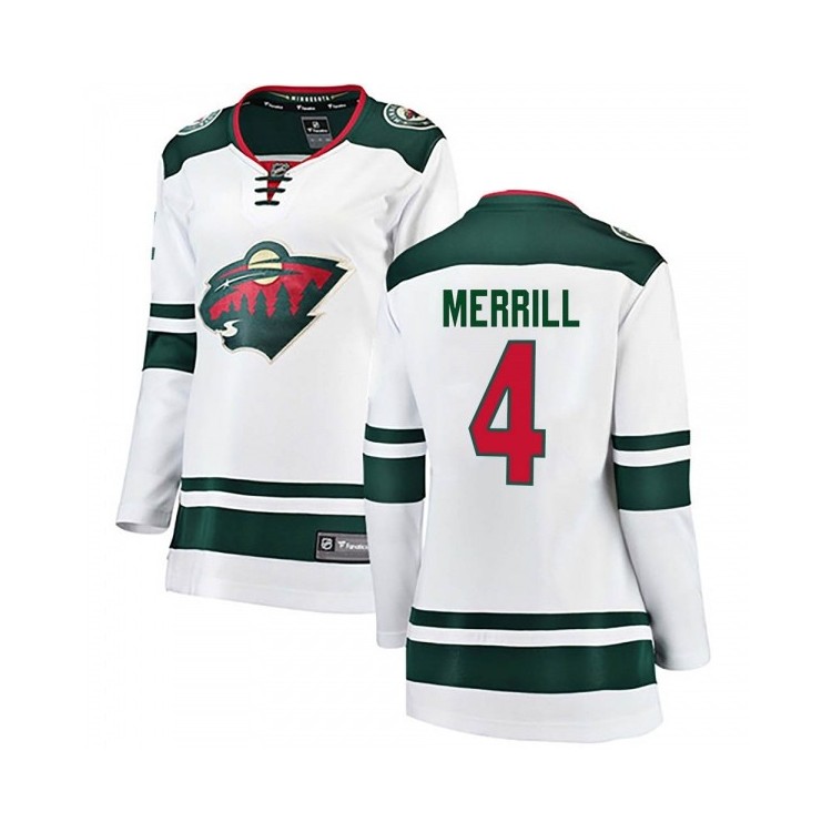 Women's Jon Merrill Away Ice Hockey Apparel - Minnesota Wild Fanatics Breakaway (White)