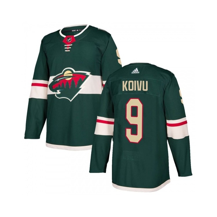 Men's Mikko Koivu Adidas NHL Jersey - Minnesota Wild Authentic Hockey Gear (Green)