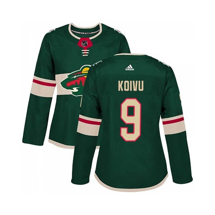 Women's Mikko Koivu Adidas Pro Hockey Jersey - Minnesota Wild Ice Apparel (Green)