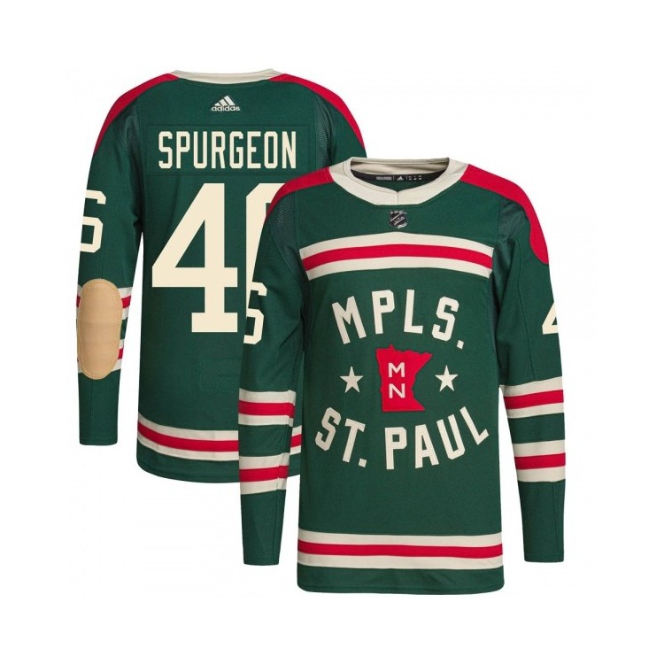 Men's Jared Spurgeon Winter Classic NHL Jersey - Adidas 2022 Minnesota Wild (Green)