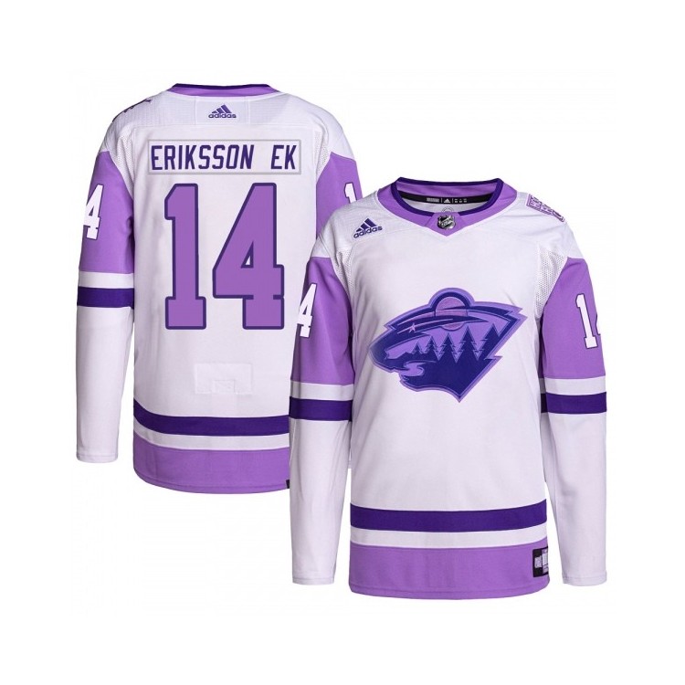 Men's Joel Eriksson Ek HFC Ice Hockey Jersey - Adidas Primegreen NHL (White/Purple)