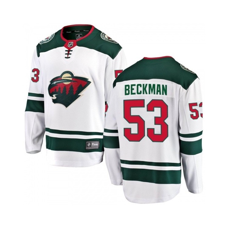 Men's Adam Beckman Away Ice Hockey Jersey - Minnesota Wild Fanatics Breakaway (White)