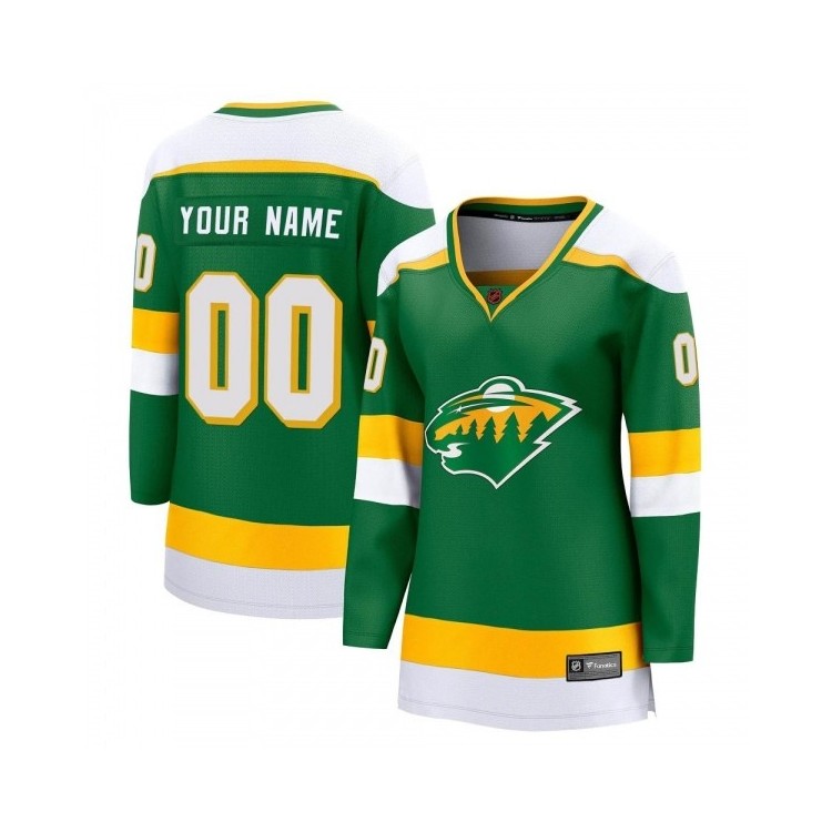 Women's Custom Minnesota Wild Special Edition 2.0 Jersey - Fanatics Breakaway Green NHL Personalized