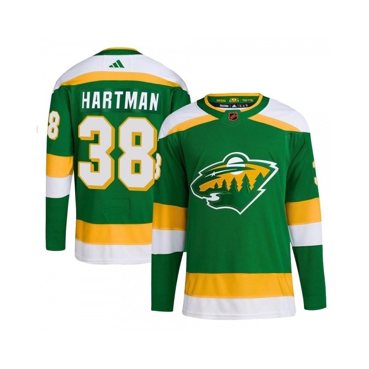 Youth Ryan Hartman Reverse Retro 2.0 Jersey - Adidas Authentic Green Minnesota Wild NHL