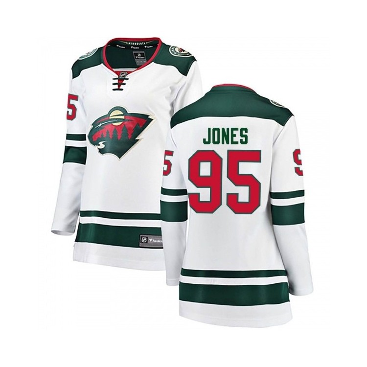 Women's Hunter Jones Fanatics Breakaway Away Jersey - Minnesota Wild NHL White Women's Hockey