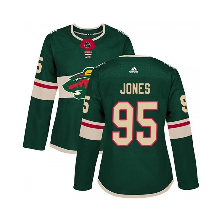 Women's Hunter Jones Adidas Authentic Hockey Jersey - Minnesota Wild NHL Green Home Women's