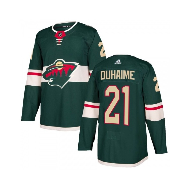 Youth Brandon Duhaime Adidas Authentic Hockey Jersey - Minnesota Wild NHL Green Youth Pro