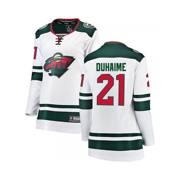 Women's Brandon Duhaime Fanatics Breakaway Away Jersey - Minnesota Wild NHL White Women's