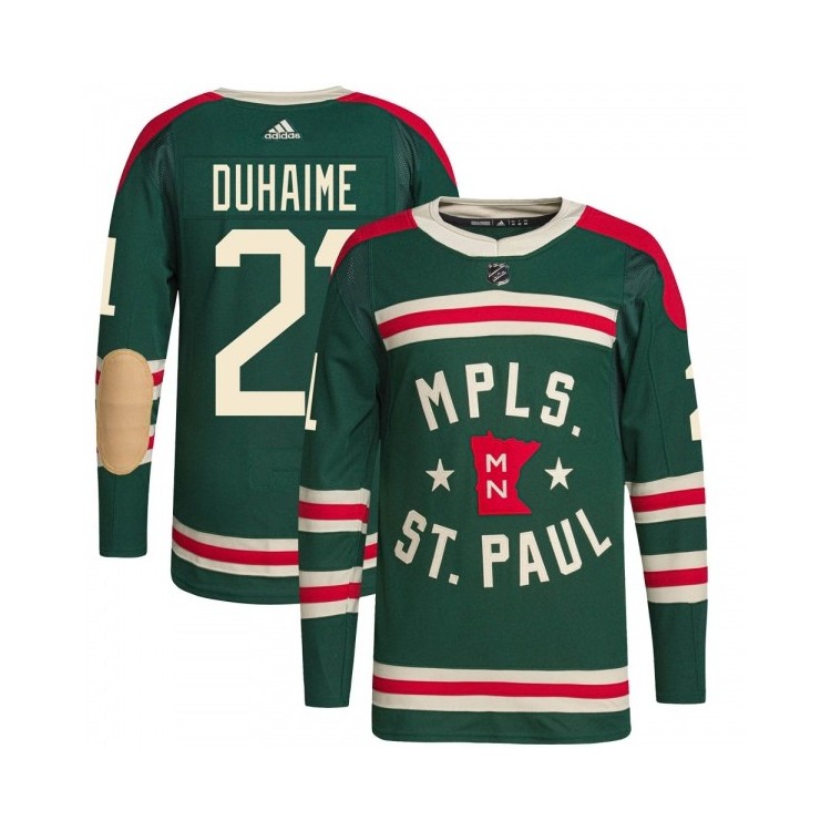 Men's Brandon Duhaime 2022 Winter Classic Jersey - Adidas Authentic NHL Minnesota Wild Green