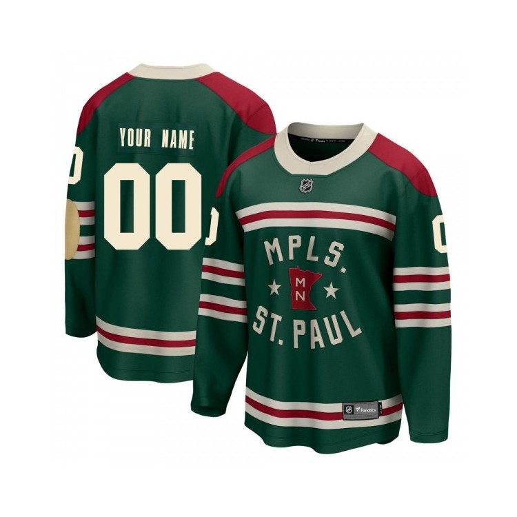 Best Custom Youth Minnesota Wild Fanatics Branded 2022 Winter Classic Jersey - Breakaway Green