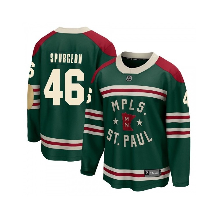 Top Youth Jared Spurgeon Minnesota Wild Fanatics Branded 2022 Winter Classic Jersey - Breakaway Green