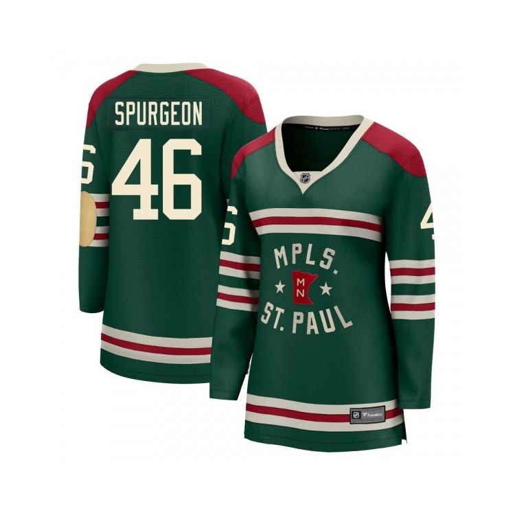 New Women's Jared Spurgeon Minnesota Wild Fanatics Branded 2022 Winter Classic Jersey - Breakaway Green