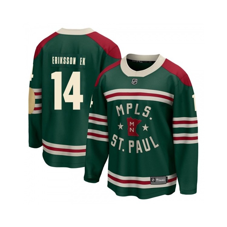 Premium Men’s Joel Eriksson Ek Minnesota Wild Fanatics Branded 2022 Winter Classic Jersey - Breakaway Green