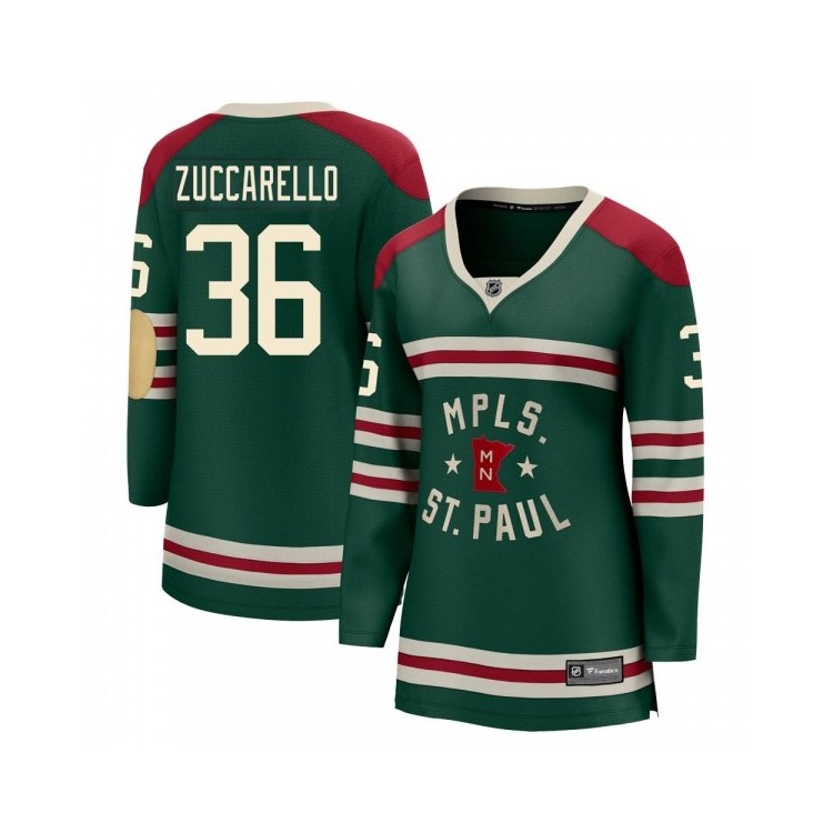 Women’s Mats Zuccarello Minnesota Wild Fanatics Branded 2022 Winter Classic Jersey - Breakaway Green