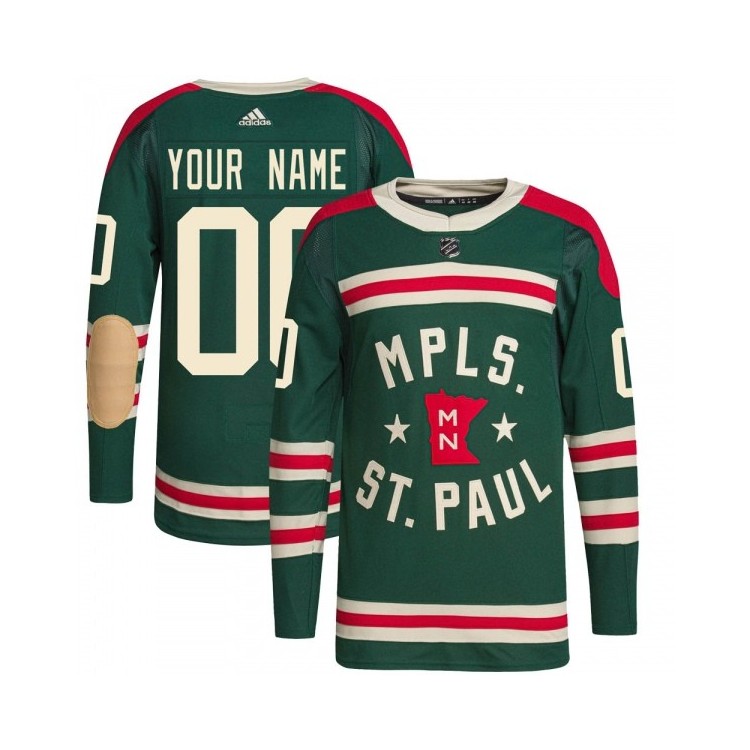 Custom Minnesota Wild Adidas 2022 Winter Classic Jersey - Authentic Green