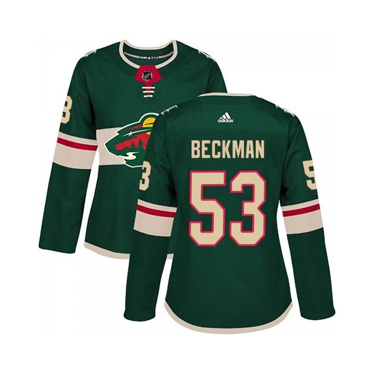 Women's Adam Beckman Minnesota Wild Adidas Home Jersey - Authentic Green, Wear It with Pride
