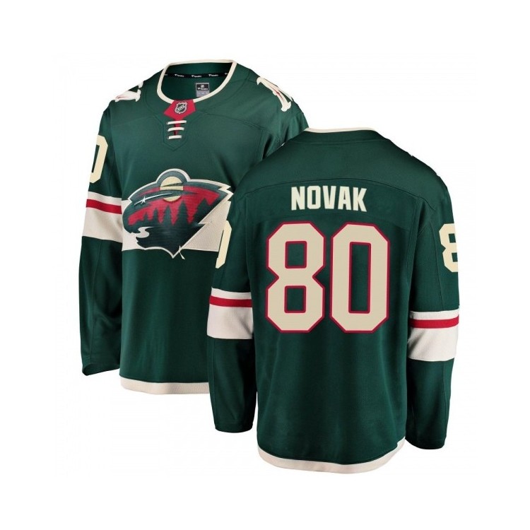 Men's Pavel Novak Minnesota Wild Fanatics Branded Home Jersey - Breakaway Green, Premium NHL Gear