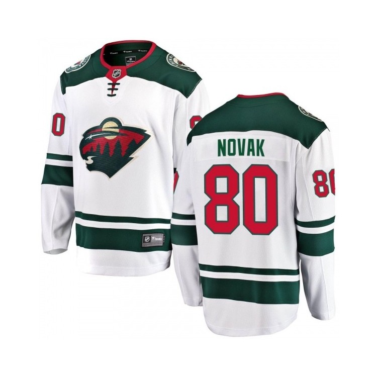 Youth Pavel Novak Minnesota Wild Fanatics Branded Away Jersey - Breakaway White, Comfortable Game Day Apparel