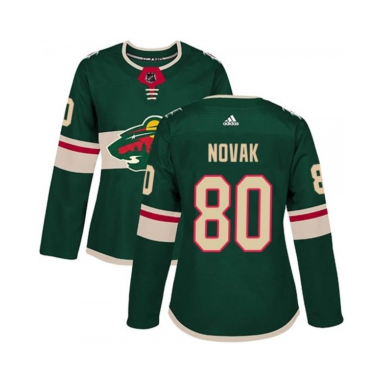 Women's Pavel Novak Minnesota Wild Adidas Home Jersey - Authentic Green, Premium Hockey Apparel