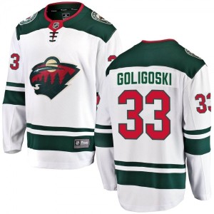 Men's Breakaway White Alex Goligoski Fanatics Away Jersey...