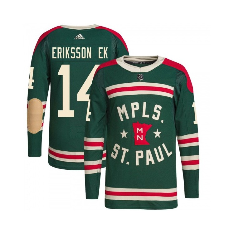 Joel Eriksson Ek Minnesota Wild Adidas 2022 Winter Classic Jersey - Authentic Green