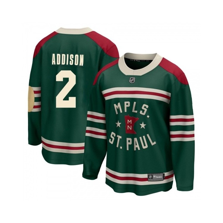 Men's Breakaway Green Calen Addison Winter Classic Fanatics Jersey - Wild 2022