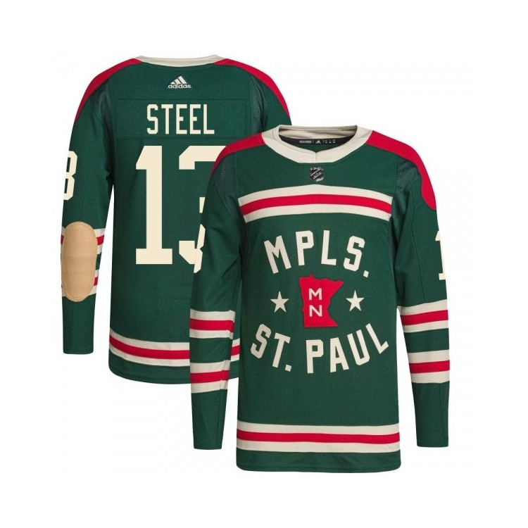Discount Men's Sam Steel Minnesota Wild Adidas 2022 Winter Classic Player Jersey - Authentic Green