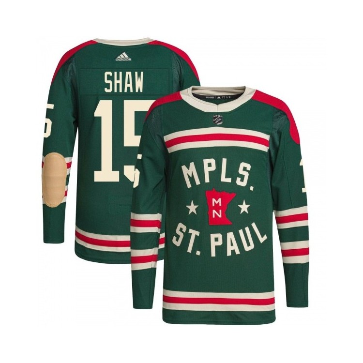 Youth Mason Shaw Minnesota Wild Adidas 2022 Winter Classic Player Jersey - Authentic Green