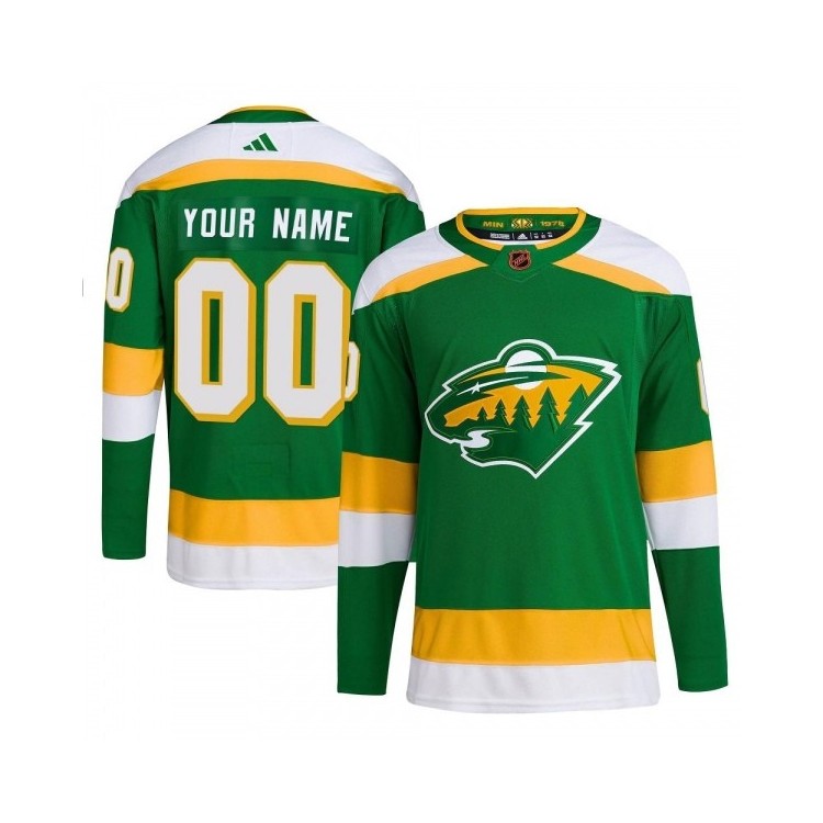 Discount Youth Custom Minnesota Wild Adidas Custom Reverse Retro 2.0 Jersey - Authentic Green