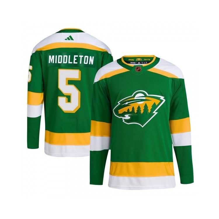 Youth Jake Middleton Minnesota Wild Adidas Reverse Retro 2.0 Jersey - Authentic Green