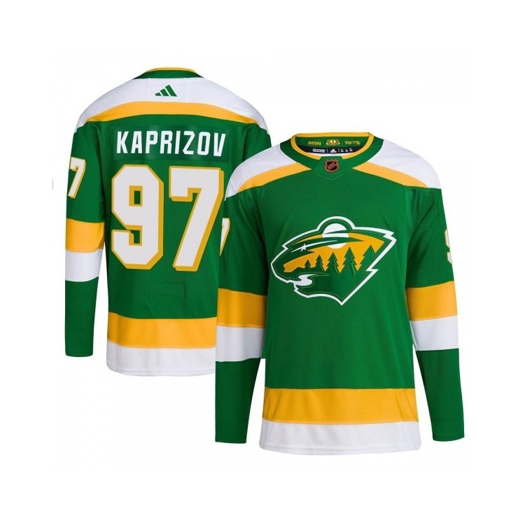 Men's Kirill Kaprizov Reverse Retro 2.0 Hockey Jersey - Adidas Authentic NHL Minnesota Wild (Green)