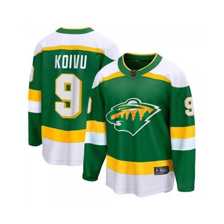 Hot Sale Discount Youth Mikko Koivu Minnesota Wild Fanatics Branded Special Edition 2.0 Jersey - Breakaway Green