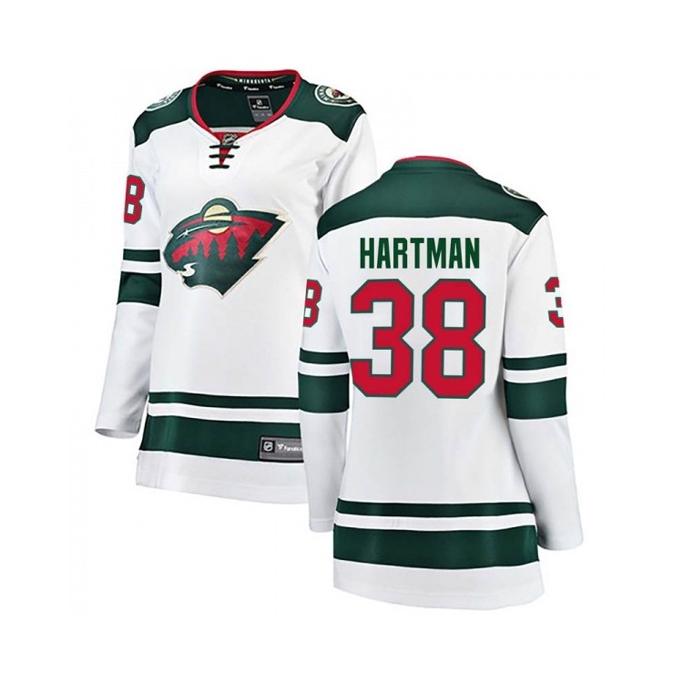 Women's Ryan Hartman Away Hockey Jersey - Minnesota Wild Fanatics Breakaway Ice Hockey Apparel (White)