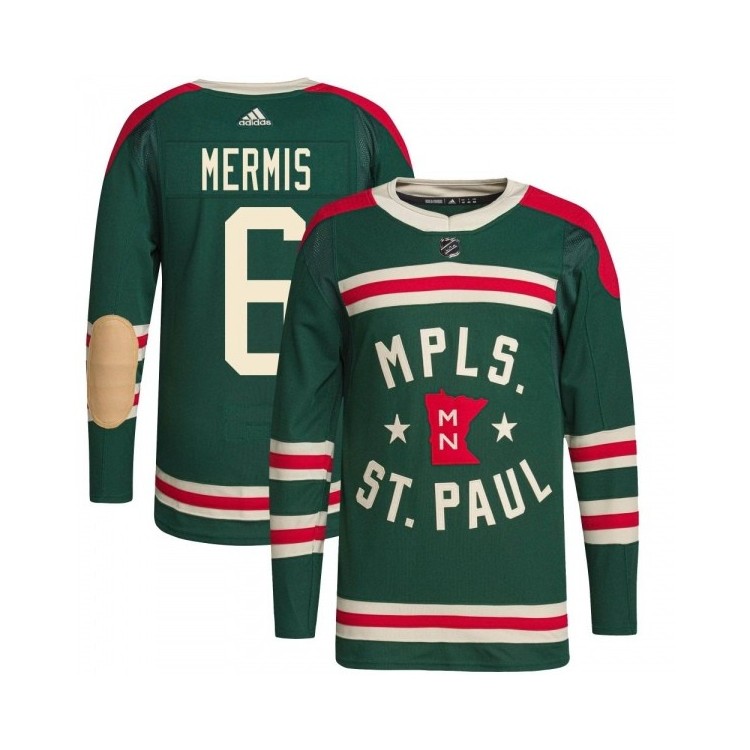 Youth Dakota Mermis Minnesota Wild Adidas 2022 Winter Classic Player Jersey - Authentic Green