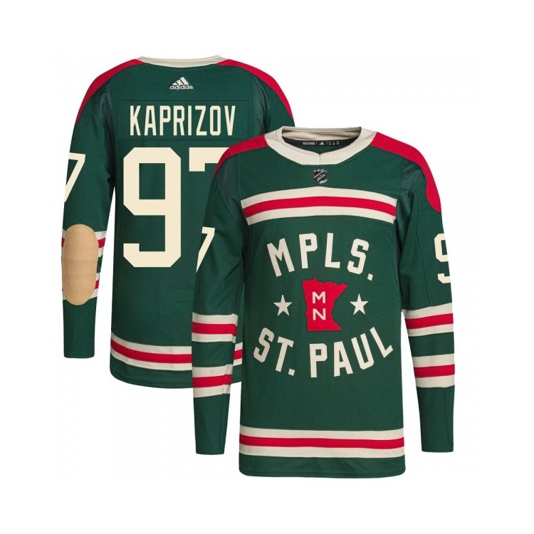 Youth Kirill Kaprizov Winter Classic Hockey Jersey - Adidas 2022 Authentic NHL Gear (Green)