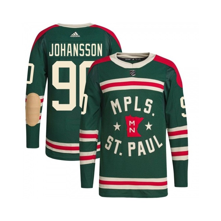 Youth Marcus Johansson MN Jersey Adidas 2022 Winter Classic Player Retro Jersey - Authentic Green