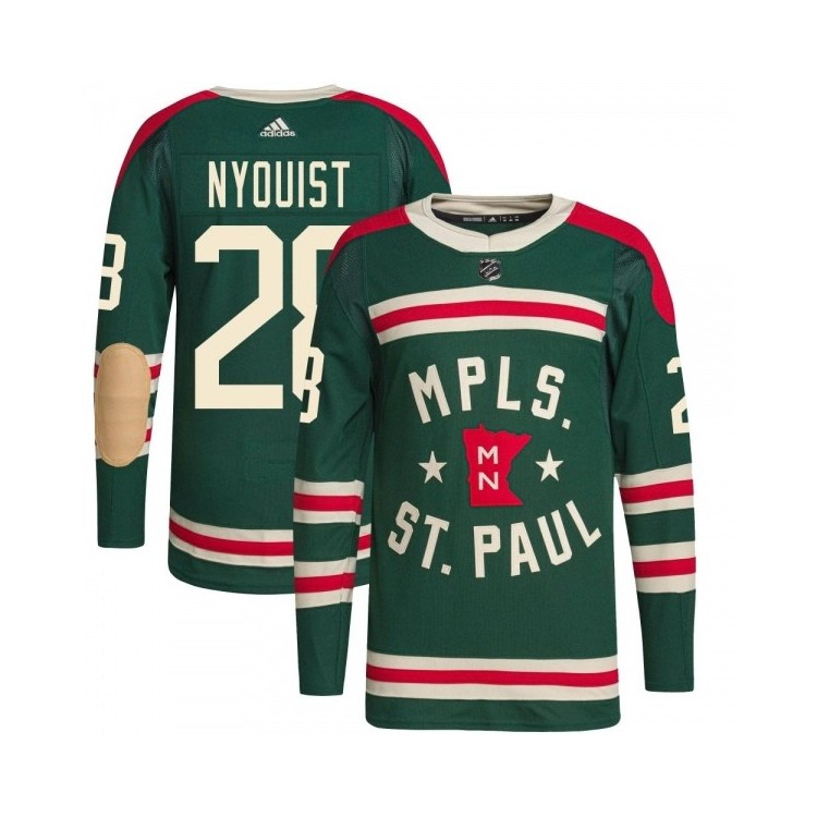 Discount Youth Gustav Nyquist MN Jersey Adidas 2022 Winter Classic Player Jersey - Authentic Green