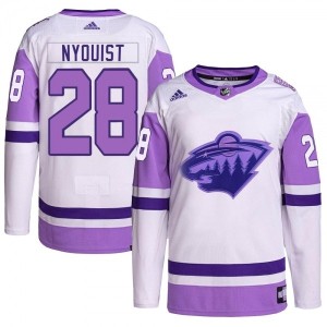 Men's Gustav Nyquist Minnesota Wild Adidas Hockey Fights...