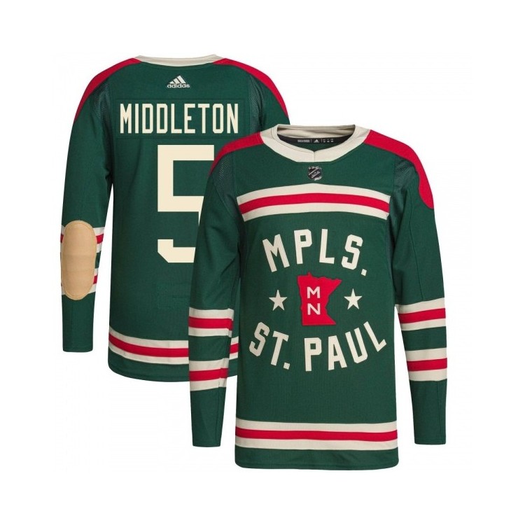 Men's Jake Middleton Winter Classic NHL Jersey - Adidas 2022 Minnesota Wild (Green)