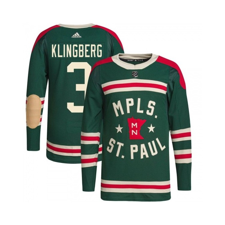 Discount Youth John Klingberg Minnesota Wild Adidas 2022 Winter Classic Player Retro Jersey - Authentic Green
