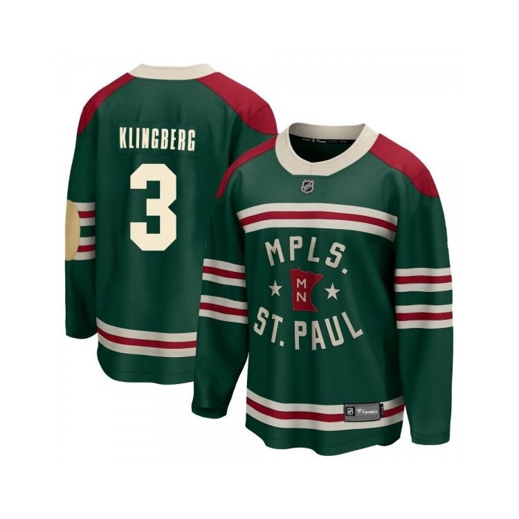 Men's John Klingberg Minnesota Wild Fanatics Branded 2022 Winter Classic Retro Jersey - Breakaway Green