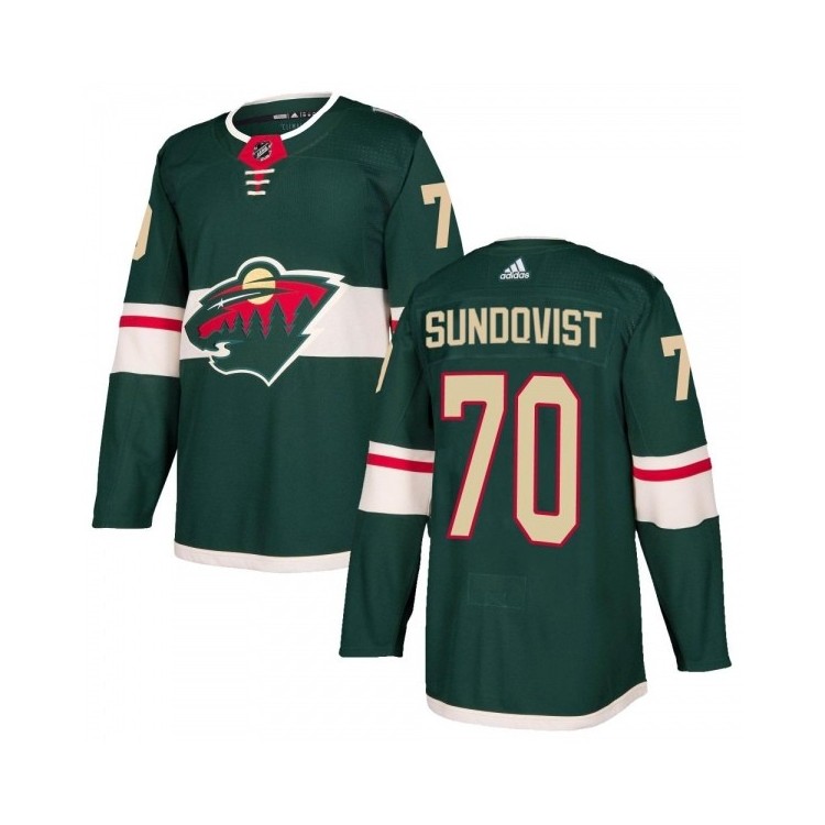 Men's Oskar Sundqvist Minnesota Wild Adidas Home Jersey - Authentic Green