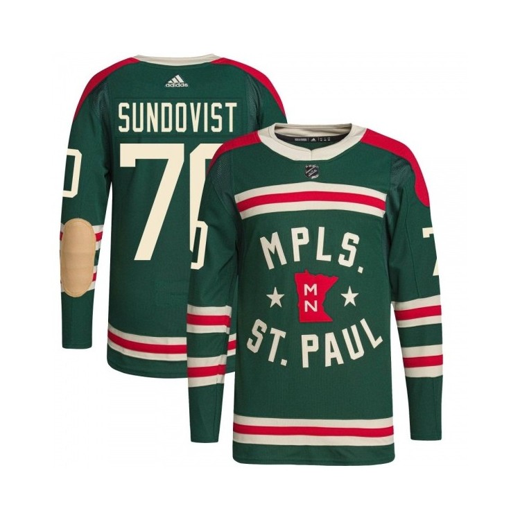Youth Oskar Sundqvist Minnesota Wild Adidas 2022 Winter Classic Player Retro Jersey - Authentic Green