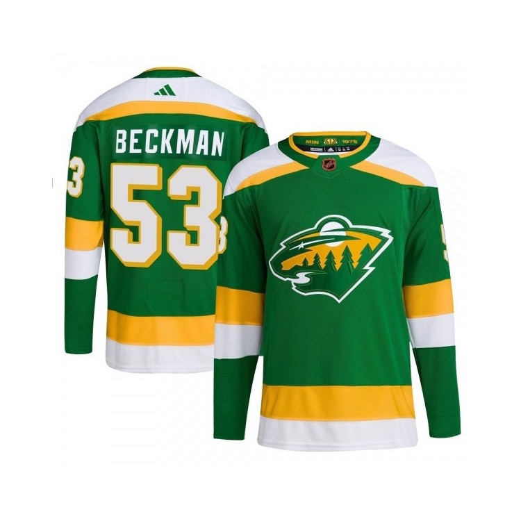 Men's Adam Beckman Minnesota Wild Adidas Reverse Retro 2.0 Retro Jersey - Authentic Green