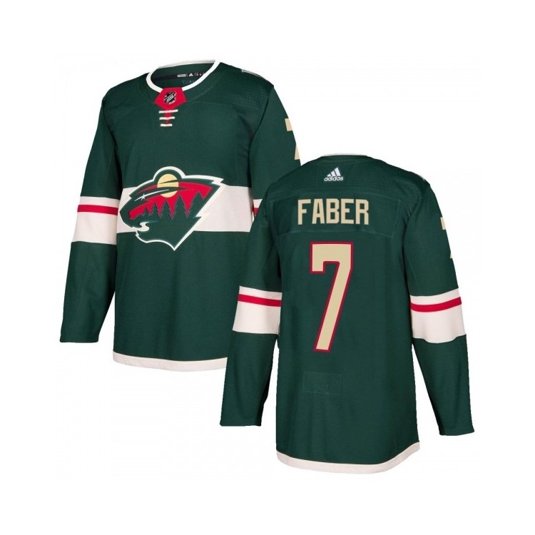 Discount Men's Brock Faber Minnesota Wild Adidas Home Jersey - Authentic Green