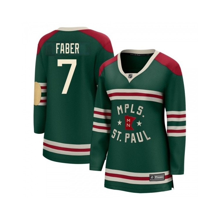 Discount Women's Brock Faber Minnesota Wild Fanatics Branded 2022 Winter Classic Retro Jersey - Breakaway Green