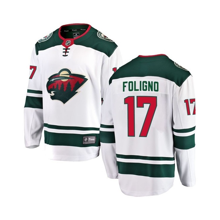 Youth Marcus Foligno Away Ice Hockey Apparel - Minnesota Wild Fanatics Breakaway (White)